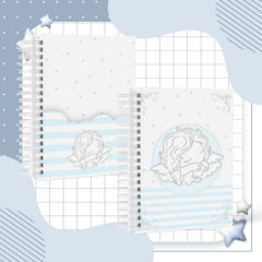 Caderneta de Saúde e Vacinação Personalizada com Capa Dura - Anjo Azul - Mundinho do Papel
