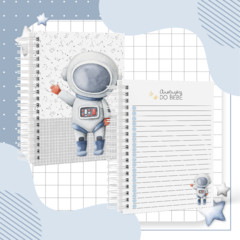 Caderneta de Saúde e Vacinação Personalizada com Capa Dura - Astronauta - Mundinho do Papel
