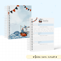 Caderneta de Saúde e Vacinação Personalizada com Capa Dura - Coelhinho Marinheiro - Mundinho do Papel