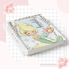 Caderneta de Saúde e Vacinação Personalizada com Capa Dura - Sereia Cute
