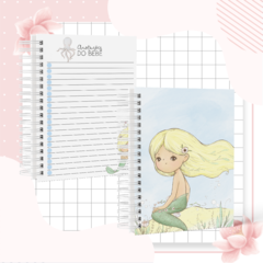 Caderneta de Saúde e Vacinação Personalizada com Capa Dura - Sereia Cute - Mundinho do Papel