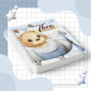 Caderneta de Saúde e Vacinação Personalizada com Capa Dura -Ursinho Aviador II