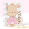 Caderneta de Saúde e Vacinação Personalizada com Capa Dura -Ursinha Princesa Cute