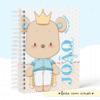 Caderneta de Saúde e Vacinação Personalizada com Capa Dura -Ursinho Príncipe Cute