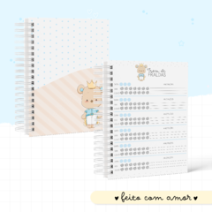 Caderneta de Saúde e Vacinação Personalizada com Capa Dura -Ursinho Príncipe Cute - Mundinho do Papel
