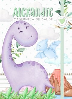 Caderneta de Saúde e Vacinação Personalizada com Capa Dura - Dino Baby