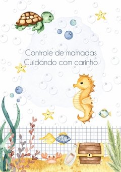 Imagem do Caderneta de Saúde e Vacinação Personalizada com Capa Dura - Fundo do Mar Menino