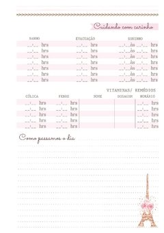 Caderneta de Saúde e Vacinação Personalizada com Capa Dura - Paris - Mundinho do Papel