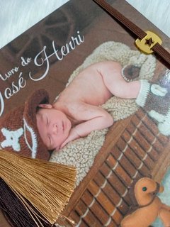 Albúm de Fotos e Recordações / Livro do Bebê com Foto na Capa na internet