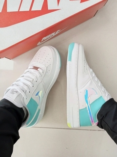 Nike Air Force Holográfico Branco/Verde - loja online