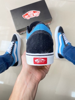 Vans Old Skool Preto/AZUL na internet