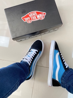 Vans Old Skool Preto/AZUL - loja online