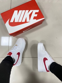 Air force 1 premium branco/vermelho - loja online