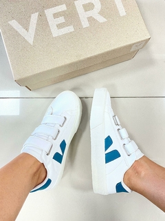 Vert Premium Velcro Branco/Ciano - loja online