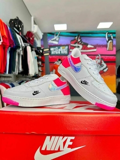 Air force infantil holográfico branco/rosa - loja online