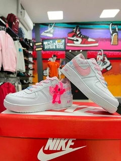 Nike Air Force Infantil Stitch Branco/Rosa - loja online