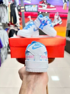 Nike Air Force Infantil Stitch Branco/Azul na internet