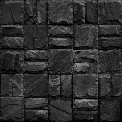 Papel de Parede - 3D - Pedra Rústica - Preto ( adesivo vinil autocolante ) ROLO - 0,60 Metros de Largura x 5,00 Metros de Altura.