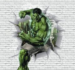 Adesivo personalizado para parede - Tijolo - Hulk ( Adesivo brilho vinil auto colante em alta resolução ) 3.00 x 2.50