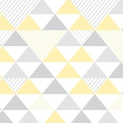 Papel de Parede - Triangulo - Amarelo com branco ( adesivo vinil autocolante ) ROLO - 0,60 Metros de Largura x 5,00 Metros de Altura.