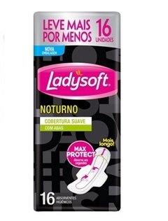 LADYSOFT ABSORVENTES SUAVE C/16 NOTURNO C/ABAS