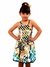 Vestido infantil 4 anos curto, estampa exclusiva, Miss Cake, Flores Print Xadrez, Alcinha, Saia Drapeada.Cod.510258