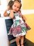 Vestido infantil 4 anos, estampa exclusiva, Miss Cake, Estampado Flores Bordô, Preto, Manga Princesa, Laço Costa. Cod.510270