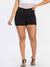 Short feminino adulto, preto, com elastano e botões.Bio Tipo. 24322