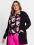 Cardigan plus size feminino preto bolso G1/G2/G3/G4 - comprar online