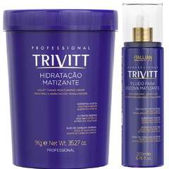 Kit Trivit Matizante 2pçs: Máscara Hidratação Matizante 1kg + Fluido Escova Matizante 200ml.