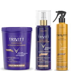 Kit Trivitt 3pcs: Hidratação Intensiva Matizante 1kg + Fluido Escova Matizante + Fluido Escova Normal