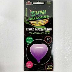 GLOBO OVNI METAL 18" CORAZON LILA