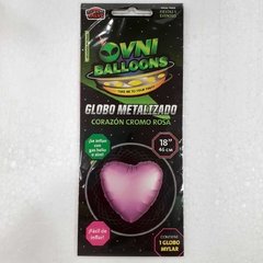 GLOBO OVNI METAL 18" CORAZON ROSA