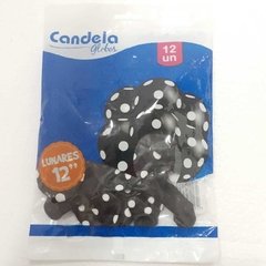 GLOBO CANDELA 12" LUNAR NEGRO/BLANCO X 12 4353