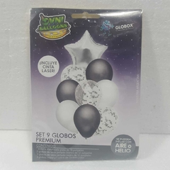 SET GLOBO ESTRELLA PLATA X 9 56049