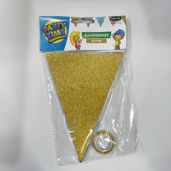 BANDERIN PARTY TIME GLITTER DORADO 71747