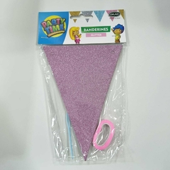 BANDERIN PARTY TIME GLITTER ROSA 71761