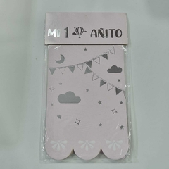 BANDERIN 1 AÑITO ROSA STAMPING 3348GM