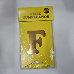 BANDERÍN FELIZ CUMPLEAÑOS AMARILLO STAMPING 3348