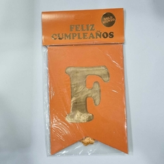 BANDERIN FELIZ CUMPLEAÑOS NARANJA STAMPING 3348