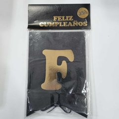 BANDERIN FELIZ CUMPLEAÑOS NEGRO STAMPING 3348/7