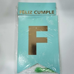 BANDERIN FELIZ CUMPLEAÑOS VERDE PASTEL STAMPING GR