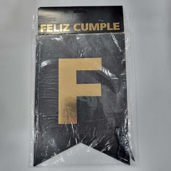 BANDERIN FELIZ CUMPLEAÑOS NEGRO STAMPING GR