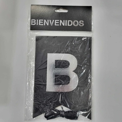 BANDERIN BIENVENIDOS STAMPING NEGRO