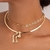 Chocker aro folheado em ouro 18k com pingente - comprar online