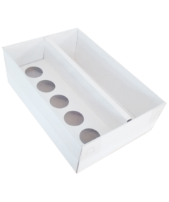 Embalagem para taça de champanhe e doce Branca com berço e tampa transparente - Pacote com 10 unidades - comprar online