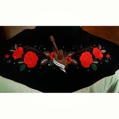 Camisa Western Bordado Flores Masculina - manga longa - Poison Rebel - Retro & Kustom Clothing