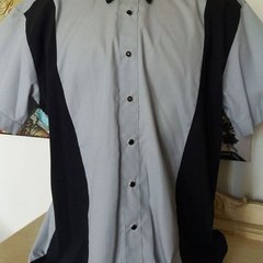 Camisa Bowling Cinza/Preto Masculina
