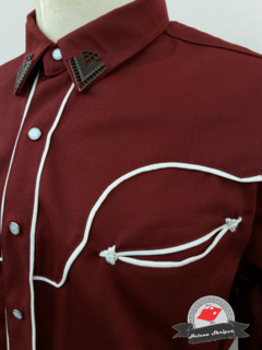 Camisa Western Masculina Red Pear/ Off White na internet