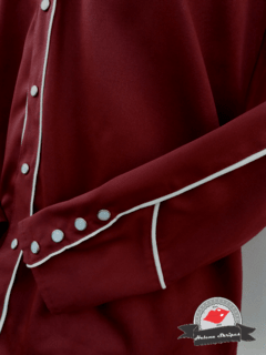 Camisa Western Masculina Red Pear/ Off White - Poison Rebel - Retro & Kustom Clothing